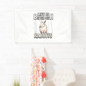 Konijn citaat Het leven is beter met konijnen Spandoek (Insitu)