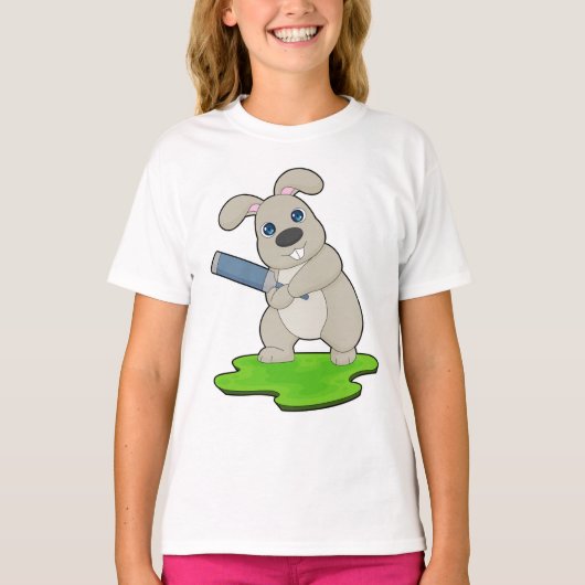 Konijn Cricket Cricketbat T-shirt (Voorkant)