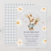 Konijn Daisy Floral Een konijn is onderweg Kaart (Voorkant / Achterkant)