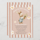 Konijn Daisy Flower Een konijn is onderweg Kaart (Voorkant / Achterkant)