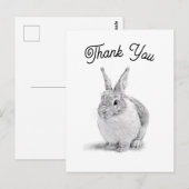 Konijn Dank Je Briefkaart (Voorkant / Achterkant)