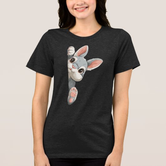 Konijn dat Jou Bekijkt Tri-Blend Shirt (Voorkant)