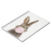 Konijn dat roze kauwgom blaast   notitieboek (Linkerzijde)
