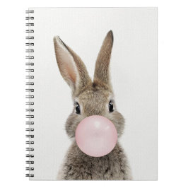 Konijn dat roze kauwgom blaast   notitieboek