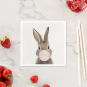 Konijn dat roze kauwgom blaast servet (Insitu)