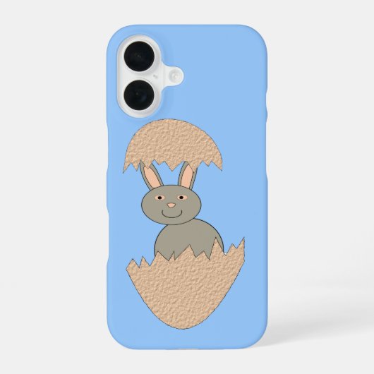 Konijn dat uit het Ei komt Grappige iPhone 16 Hoesje (Achterkant)