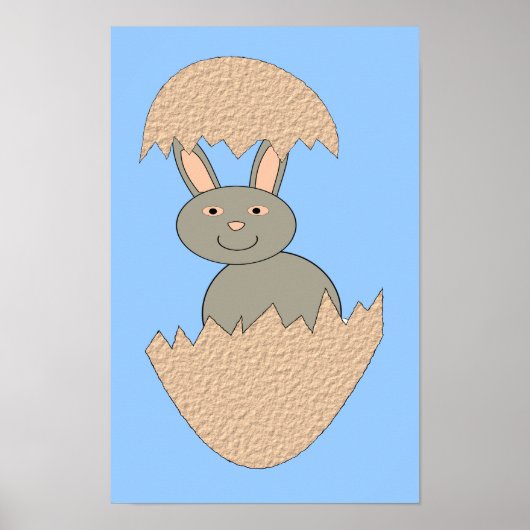 Konijn dat uit het Ei komt Grappige Poster (Voorkant)