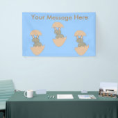 Konijn dat uit het ei komt rare aangepaste banner (Beurs)