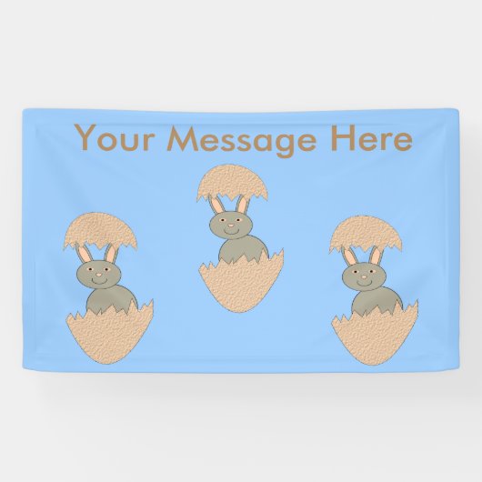 Konijn dat uit het ei komt rare aangepaste banner (Horizontaal)