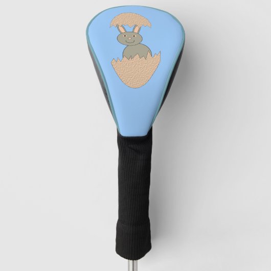 Konijn dat uit het ei komt rare golf driverhoes golfheadcover (Voorkant)
