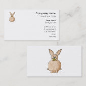 Konijn die een Dandelion eet. Visitekaartje (Voorkant / Achterkant)
