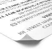 Konijn, Dierenarts, Veterinaire Dienst Advertentie Poster (Hoek)