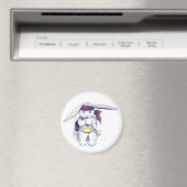 Konijn Dragen Bandanna En Graan Eten Magneet (Insitu (Vaatwasser))