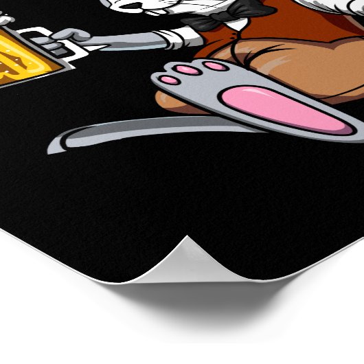 Konijn Drink Beer Bunny Funny Party Poster (Hoek)