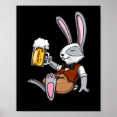 Konijn Drink Beer Bunny Funny Party Poster (Voorkant)