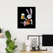 Konijn Drink Beer Bunny Funny Party Poster (Thuiskantoor)