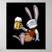 Konijn Drink Beer Bunny Funny Party Poster (Voorkant)