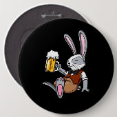 Konijn Drink Beer Bunny Funny Party Ronde Button 6,0 Cm (Voorkant /achterkant)