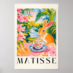 Konijn Drink Koffie, Grappige Keuken Wall Art, Es Poster