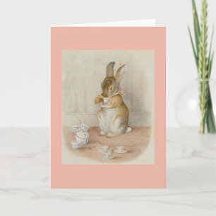 Konijn Drink thee door Beatrix Potter Kaart