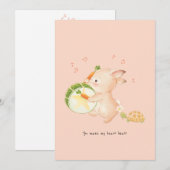 Konijn Drummer Muziekparade Bedankkaart (Voorkant / Achterkant)