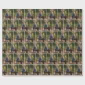 Konijn duwt een kruiwagen cadeaupapier (Vlak)