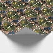 Konijn duwt een kruiwagen cadeaupapier (Hoek)