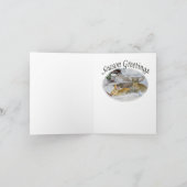 Konijn Eating Snowman's Nose Feestdagen Kaart (Binnen)