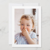 Konijn eerste verjaardag foto uitnodiging roze bal (Achterkant)