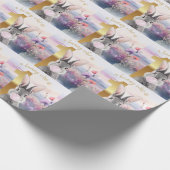 Konijn Eerste Verjaardag waait roze kauwgom Cadeaupapier (Hoek)