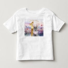 Konijn Eerste Verjaardag waait roze kauwgom Kinder Shirts