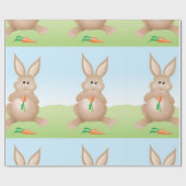 Konijn eet een wortel inpakpapier (Vlak)