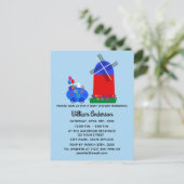 Konijn eierenwagen #4 uitnodigingskaart voor baby  uitnodiging briefkaart (Staand voorkant)