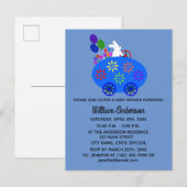 Konijn eitje auto #2 uitnodigingskaart uitnodiging briefkaart (Voorkant / Achterkant)