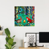 Konijn, Ekster, Vos en “Het Deelpad” Poster (Thuiskantoor)