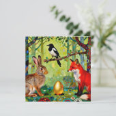 Konijn, Ekster, Vos en “Het geheim van het bos” Bedankkaart (Staand voorkant)