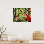 Konijn, Ekster, Vos en “Het geheim van het bos” Poster (Keuken)
