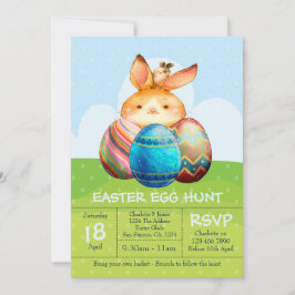 Konijn en Baby Bunny Easter Hunt Brunch Kaart