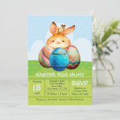 Konijn en Baby Bunny Easter Hunt Brunch Kaart (Staand voorkant)