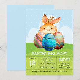 Konijn en Baby Bunny Easter Hunt Brunch Kaart