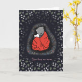 Konijn en Beer houden van Valentijnsdag Kaart (Gele Bloem)