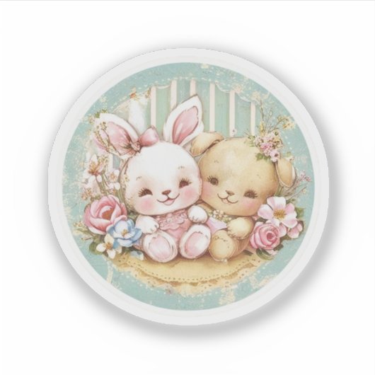  konijn en beer sticker (Voorkant)