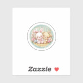  konijn en beer sticker (Vel)