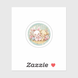  konijn en beer sticker