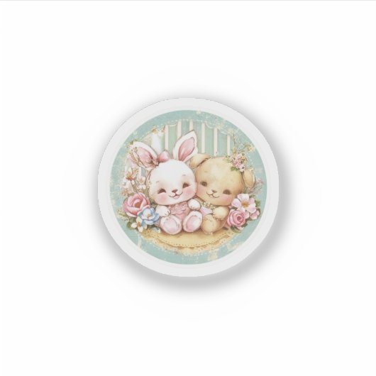  konijn en beer sticker (Voorkant)