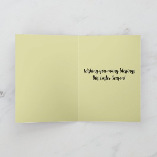 Konijn en bladeren Pasen bewerkbaar Kaart (Binnen)