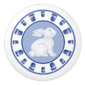 Konijn en Chinoiserie Pot Keramische Knop (Voorkant)