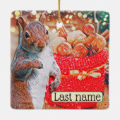 Konijn en Eekhoorn Dubbelzijdig Keramisch Ornament (Achterkant)