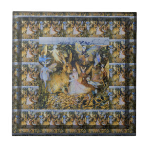 Konijn en fairies  sprookkunst. tegeltje
