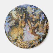 Konijn en feeën  sprookjeskunst. magneet (Voorkant)